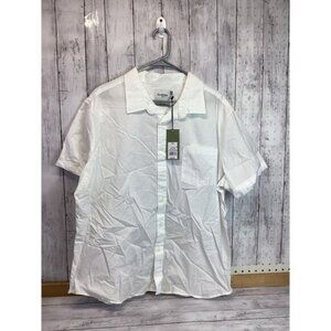 tropical y2k boho indie Goodfellow Men's Polo Short Sleeve White Buttoned  XXL